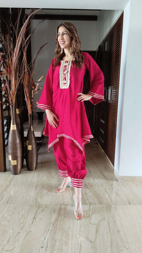 Magenta Pink Punjabi Suit